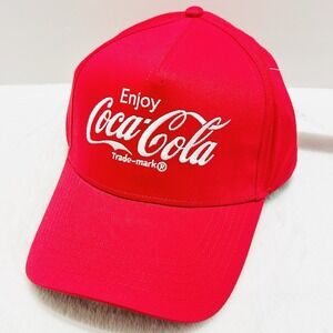 Coca Cola Logo Script A-Frame Hat‎ Cap Adjustable Snapback Red Outdoors Fashion